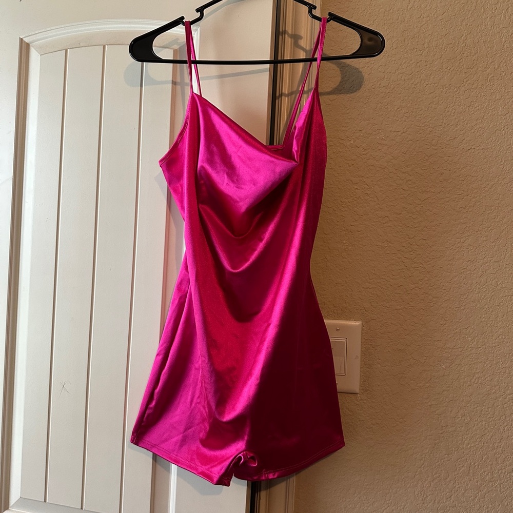Elegant Pink Satin Slip Dress